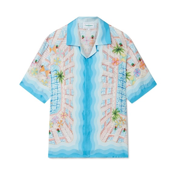 272 NWT Casablanca Le Plongeon Shirt Men Size Large Color Blue - Picture 8 of 10